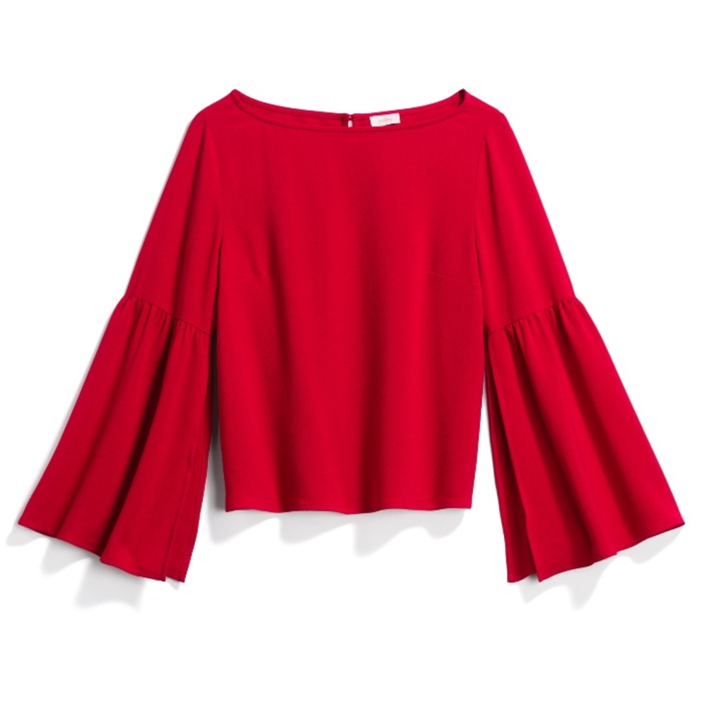 *NWOT Red Bell Sleeve Lightweight Top